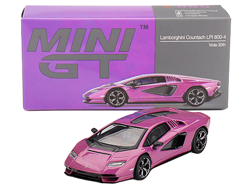 Lamborghini Countach LPI 800-4 Viola 30th Metallic Limited Edition 1/64 Diecast Model Car by Mini GT