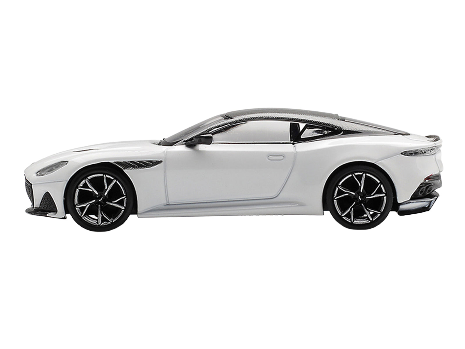 Aston Martin DBS RHD (Right Hand Drive) Stratus White with Carbon Top Limited Edition 1/64 Diecast Model Car by Mini GT