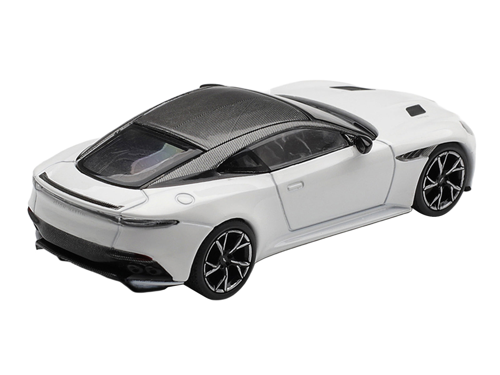 Aston Martin DBS RHD (Right Hand Drive) Stratus White with Carbon Top Limited Edition 1/64 Diecast Model Car by Mini GT