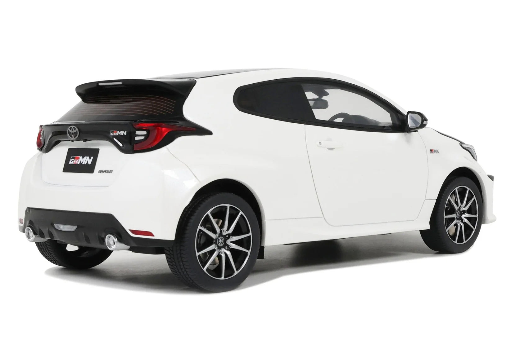 2022 Toyota GRMN Yaris RHD (Right Hand Drive) Platinum White Pearl with Black Hood and Top Limited Edition to 999 pieces Worldwide 1/18 Model Car by Otto Mobile