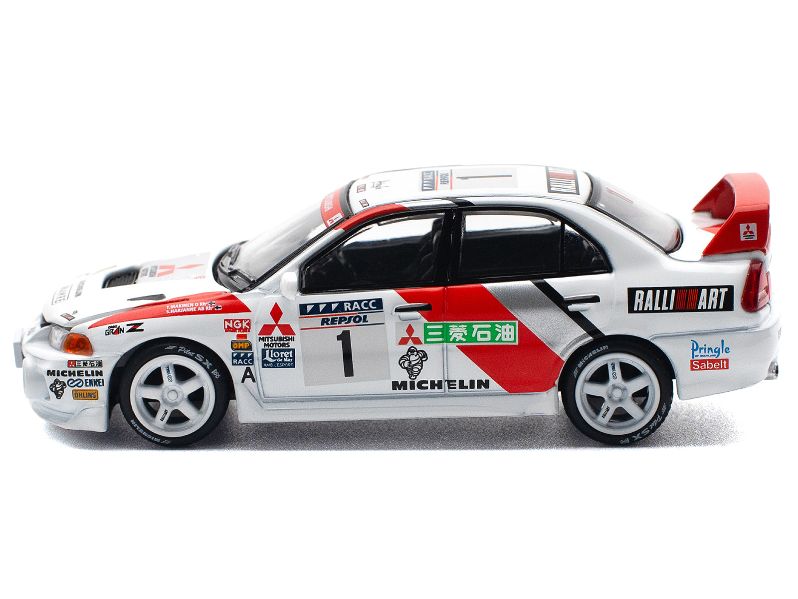 Mitsubishi Lancer Evolution IV RHD (Right Hand Drive) #1 Tommi Makinen - Seppo Harjanne Winner "Rally de Catalunya" (1997) 1/64 Diecast Model Car by Pop Race