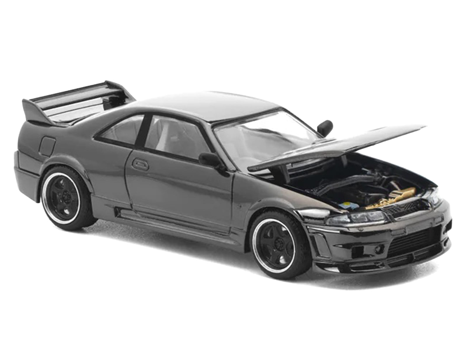 GTR R33 400R RHD (Right Hand Drive) Dark Chrome "The Dark Chrome Series" 1/64 Diecast Model Car by Pop Race