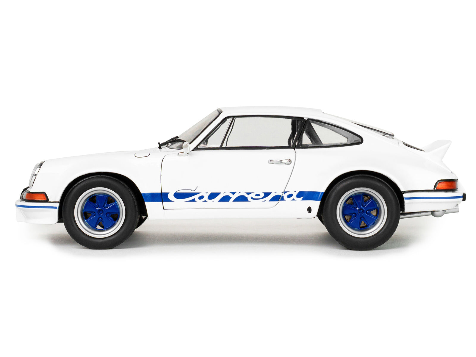 1973 Porsche 911 RSR Carrera White with Blue Stripes 1/18 Diecast Model Car by Solido