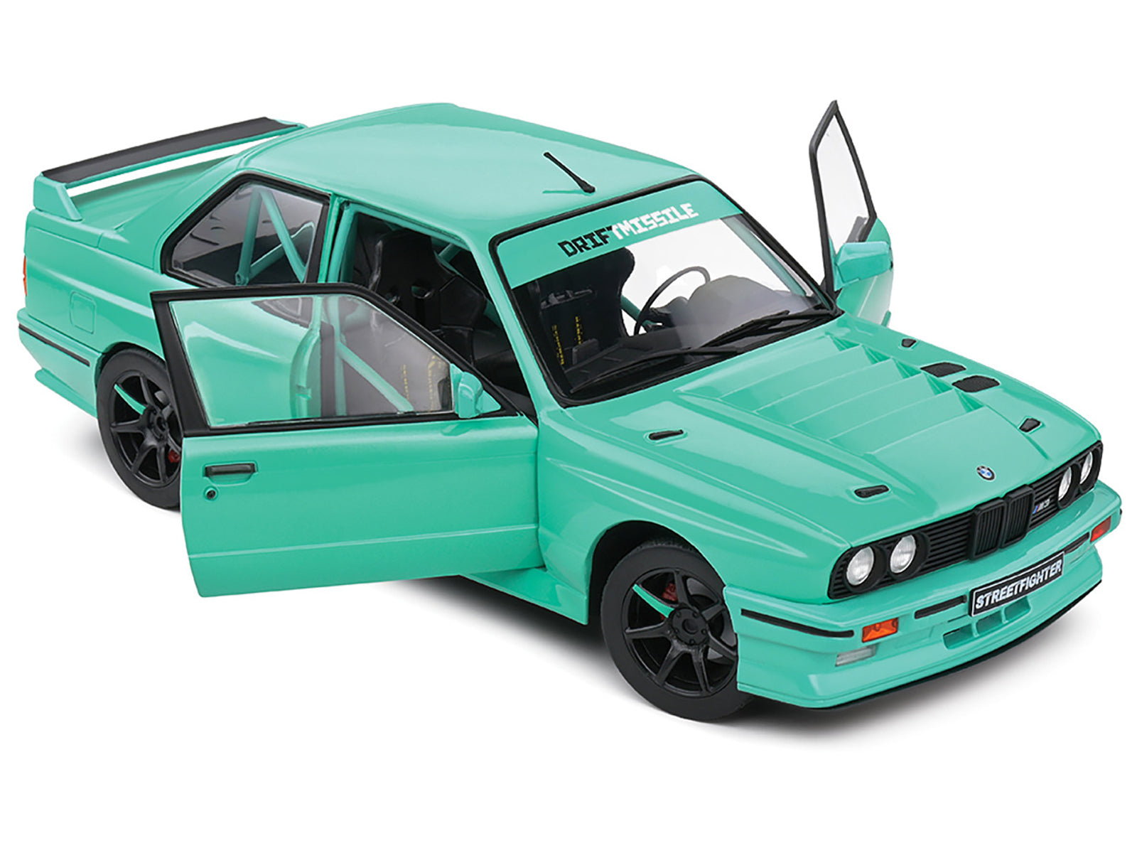 1990 BMW E30 M3 Custom "Drift Missile" Blue 1/18 Diecast Model Car by Solido