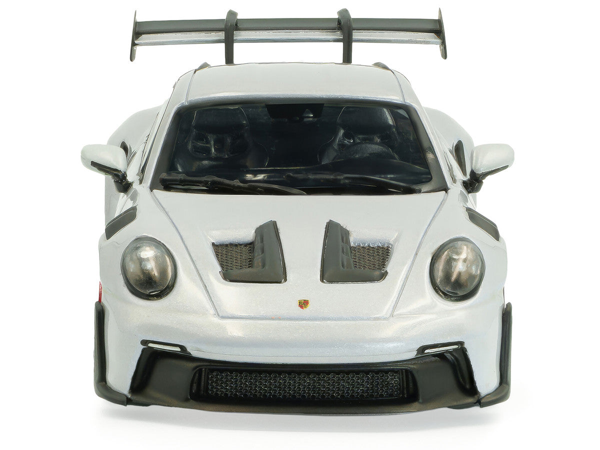 2023 Porsche 911 (992) GT3 RS Ice Gray Metallic with Pyro Red Stripes 1/43 Diecast Model Car by Solido