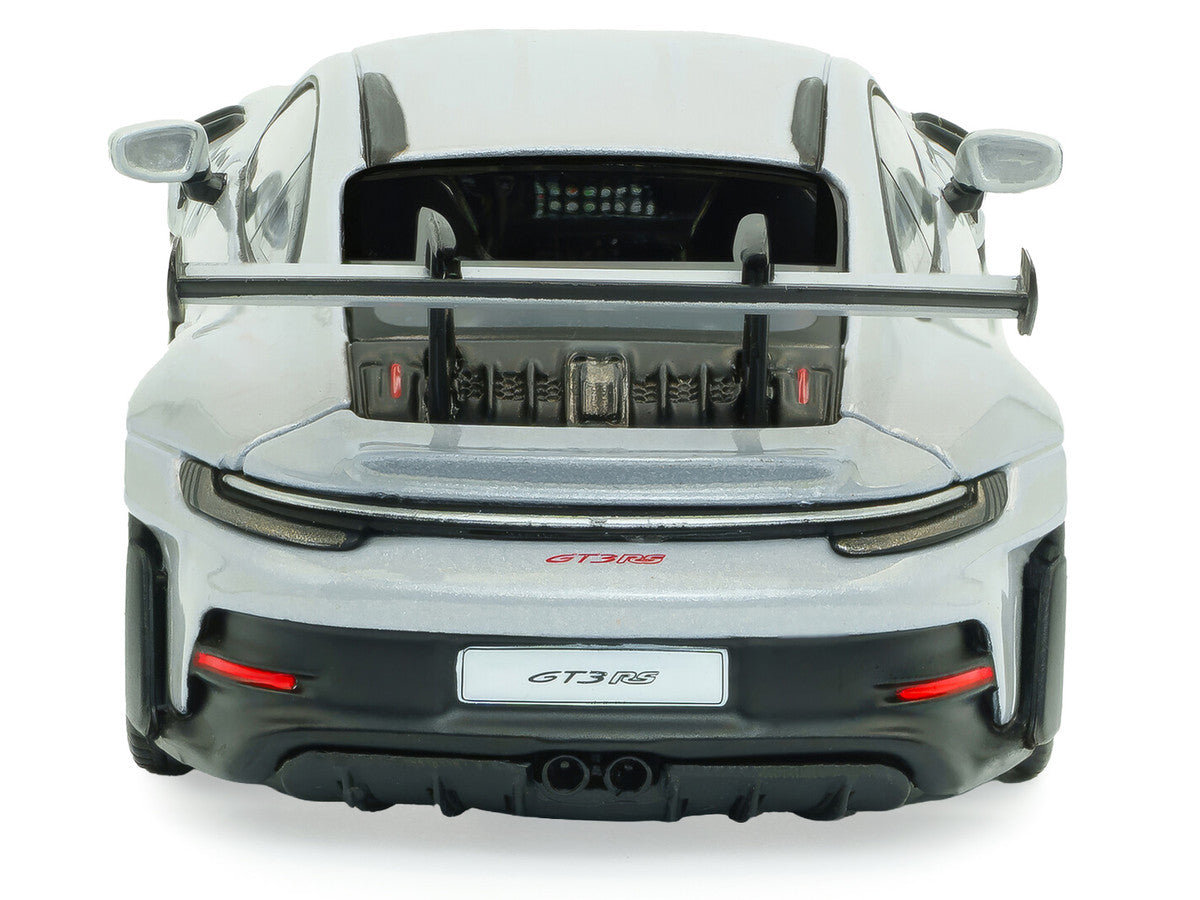 2023 Porsche 911 (992) GT3 RS Ice Gray Metallic with Pyro Red Stripes 1/43 Diecast Model Car by Solido