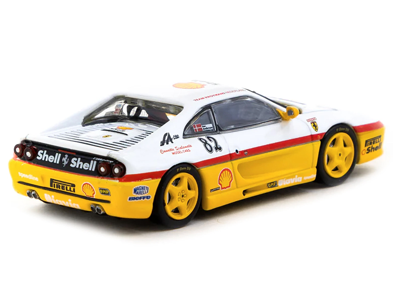 Ferrari F355 Challenge #82 Peter Andersen "Team Kroymans - Shell Oil" "Ferrari F355 Challenge" (1999) "Hobby64" Series 1/64 Diecast Model Car by Tarmac Works