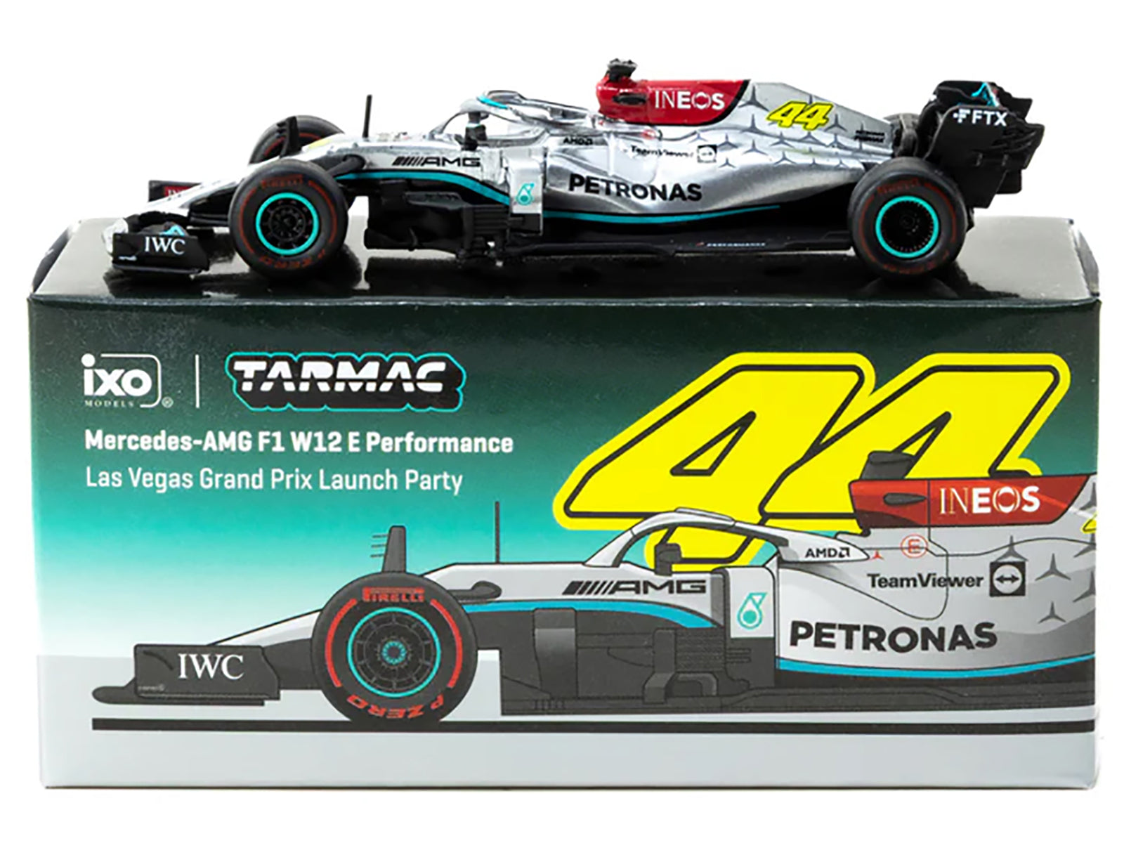 Mercedes-AMG F1 W12 E Performance Formula One F1 "Las Vegas Grand Prix Launch Party" "Global64" Series 1/64 Diecast Model Car by Tarmac Works