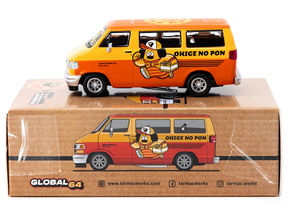 Dodge Van "Ohige no Pon" Orange Two-Tone "Global64" Series 1/64 Diecast Model by Tarmac Works