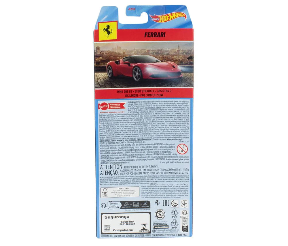 Ferrari 5 piece Set Diecast Model Cars by Hot Wheels