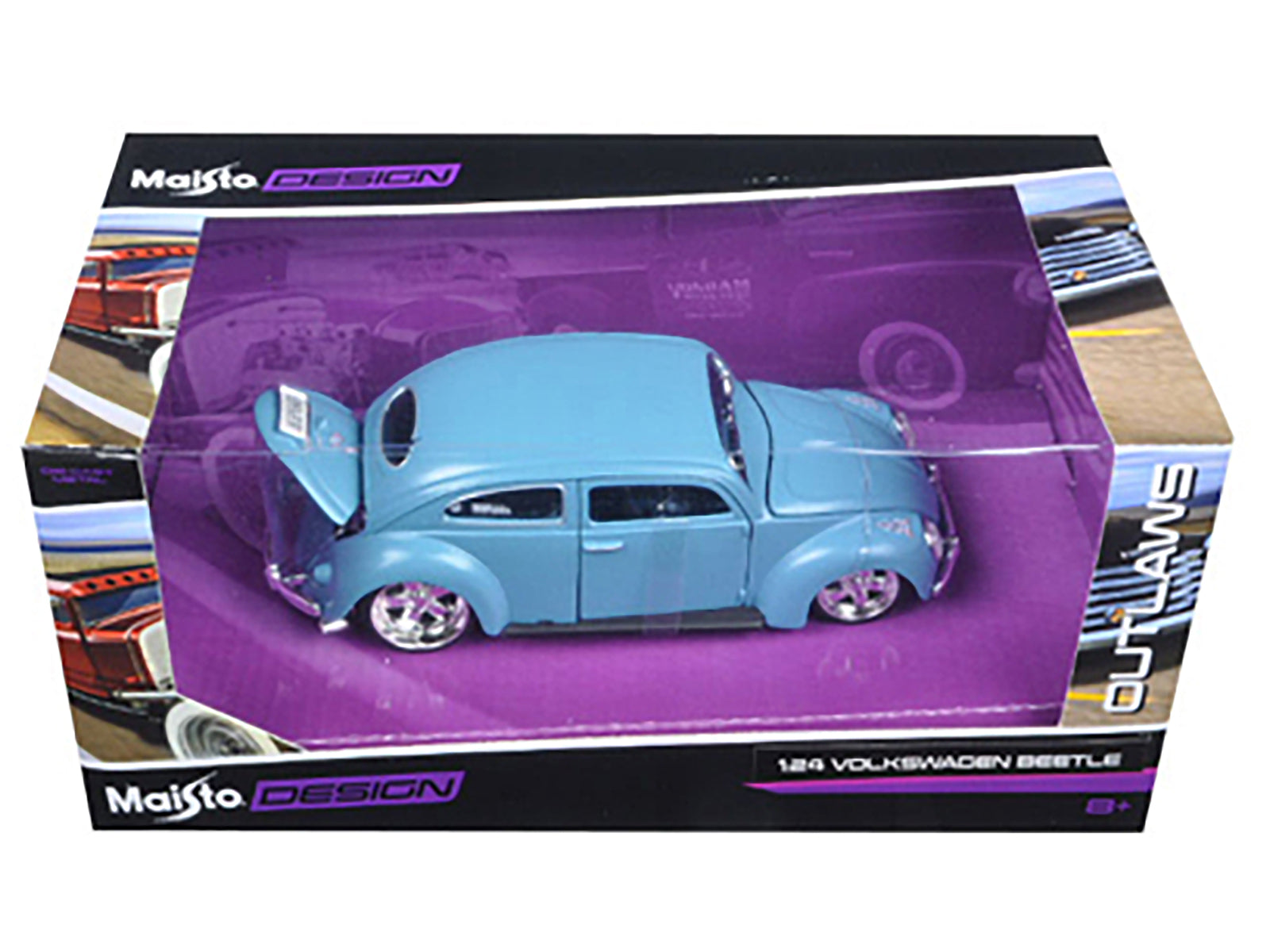 Volkswagen Beetle Blue "Outlaws" 1/24 Diecast Model Car by Maisto