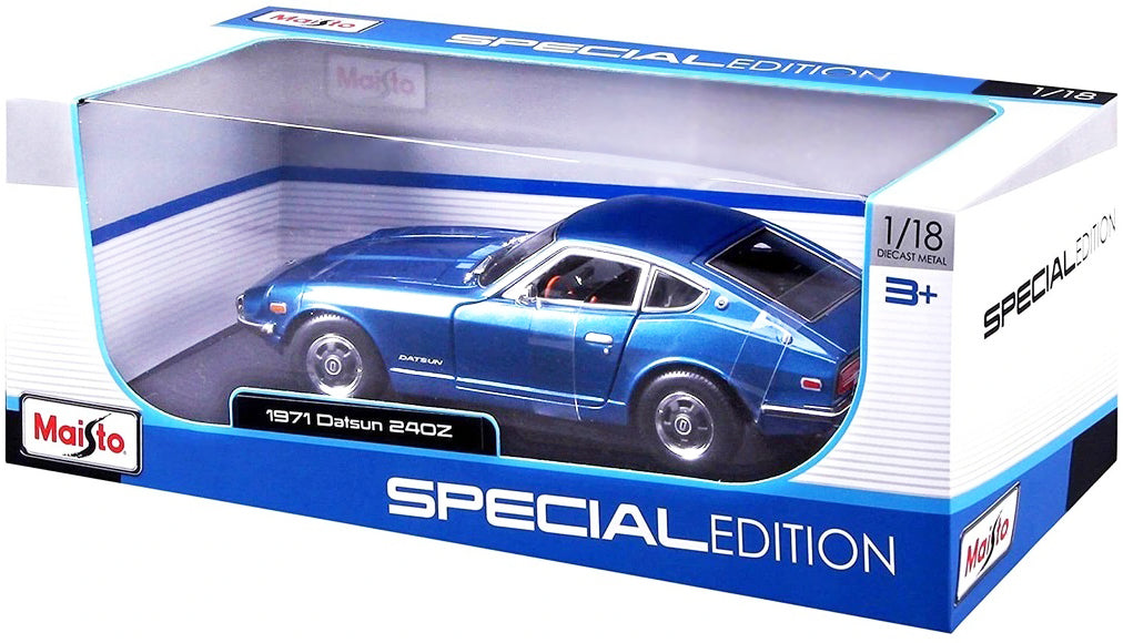 1971 Datsun 240z Blue Metallic 1/18 Diecast Model Car by Maisto