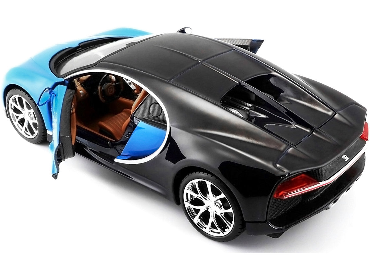 Bugatti Chiron Blue and Dark Blue 1/24 Diecast Model Car by Maisto