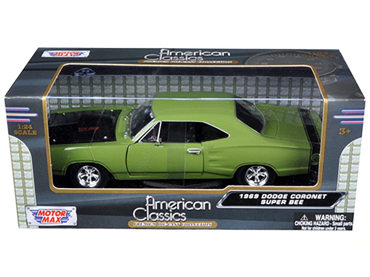 1969 Dodge Coronet Super Bee Green 1/24 Diecast Model Car by Motormax